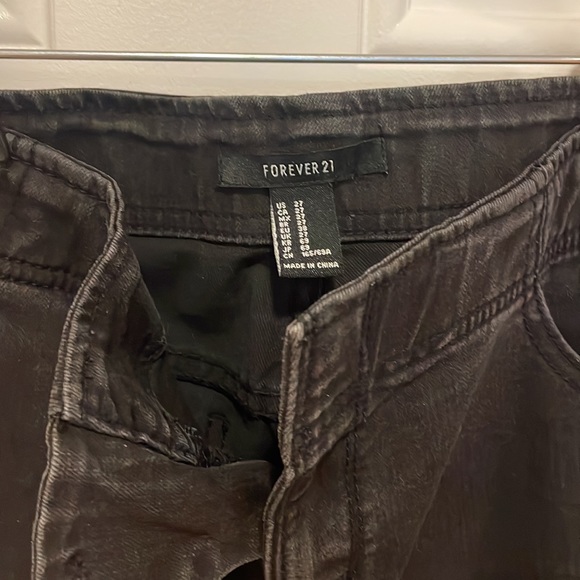 F21 Black Flare Bell Bottom Jeans Size 27 - Picture 2 of 3